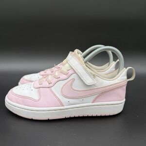 Kids Girls Nike Court Borough Low Recraft White/Pink Foam Size 3y Youth Sneakers